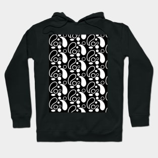 black and white paisley pattern Hoodie